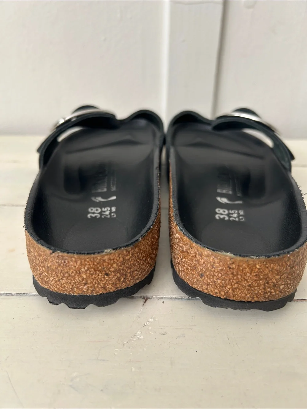 Birkenstock Black Madrid Big Buckle Slide Sandal